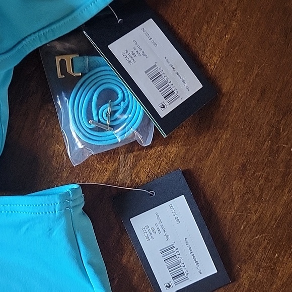 NWT Kate Spade Ruffle River Blue Off Shoulder Wireless Ruffle Bikini Set - Picture 4 of 5